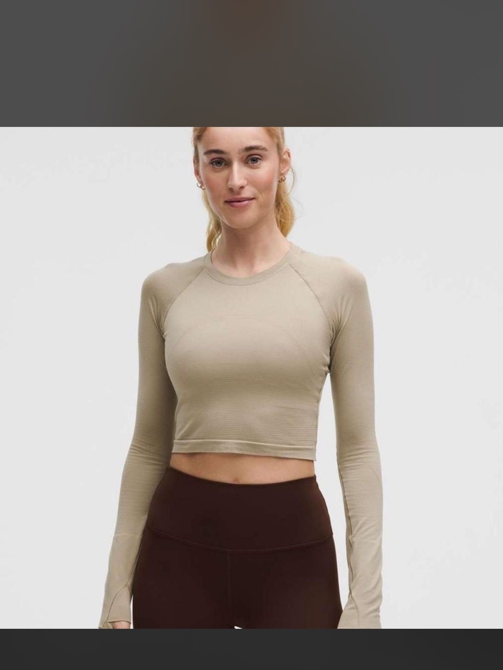 LULULEMON Long-Sleeve Cropped swiftly Top in Sherman oaks